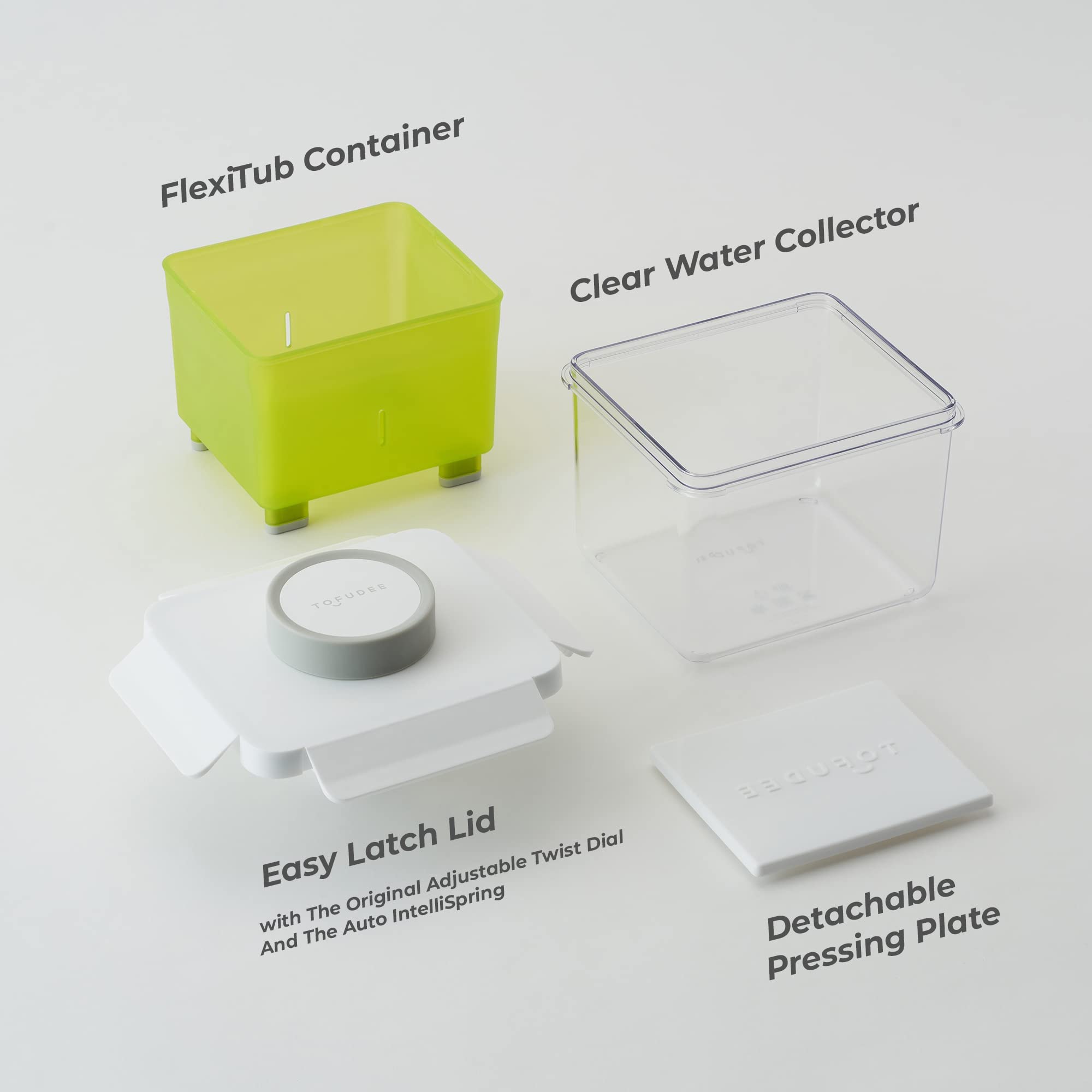 TOFUDEE Tofu Press auto IntelliSpring enables efficient water drainage during pressing.