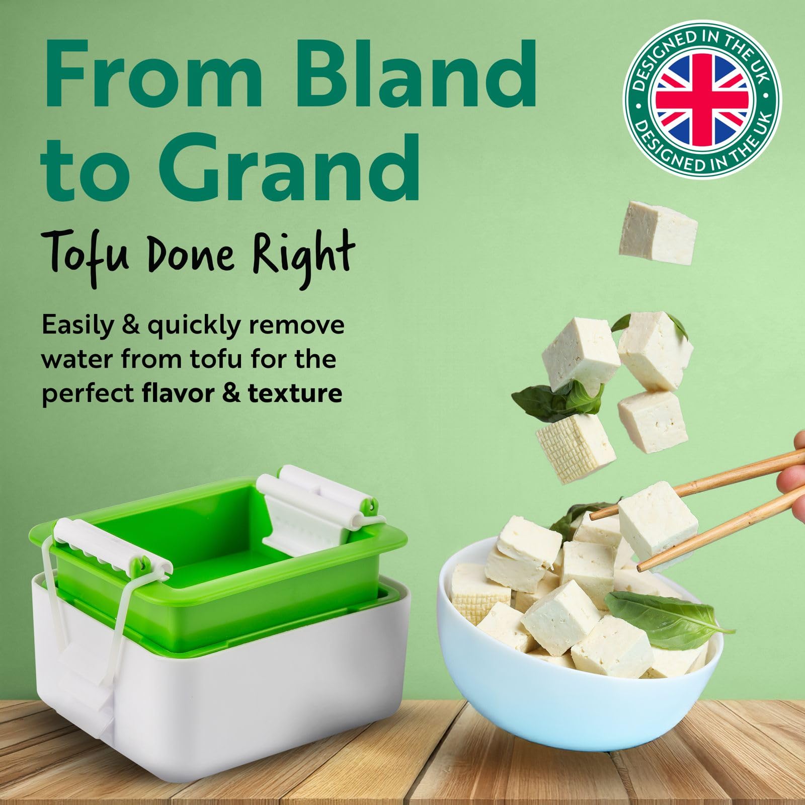Tofuture Tofu Press three-part system highlighting quick, mess-free setup