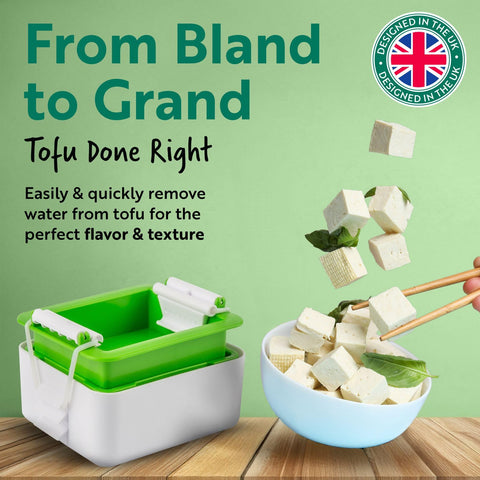 Tofuture Tofu Press three-part system highlighting quick, mess-free setup