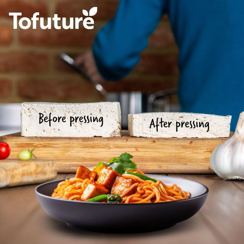 Tofuture Tofu Press inner legs elevating tofu above drained water