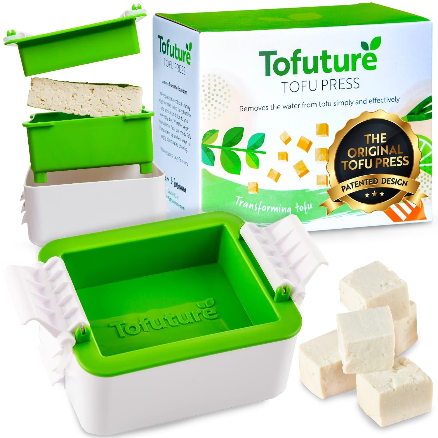 Tofuture Tofu Press original design shown for consistent results and clean operation