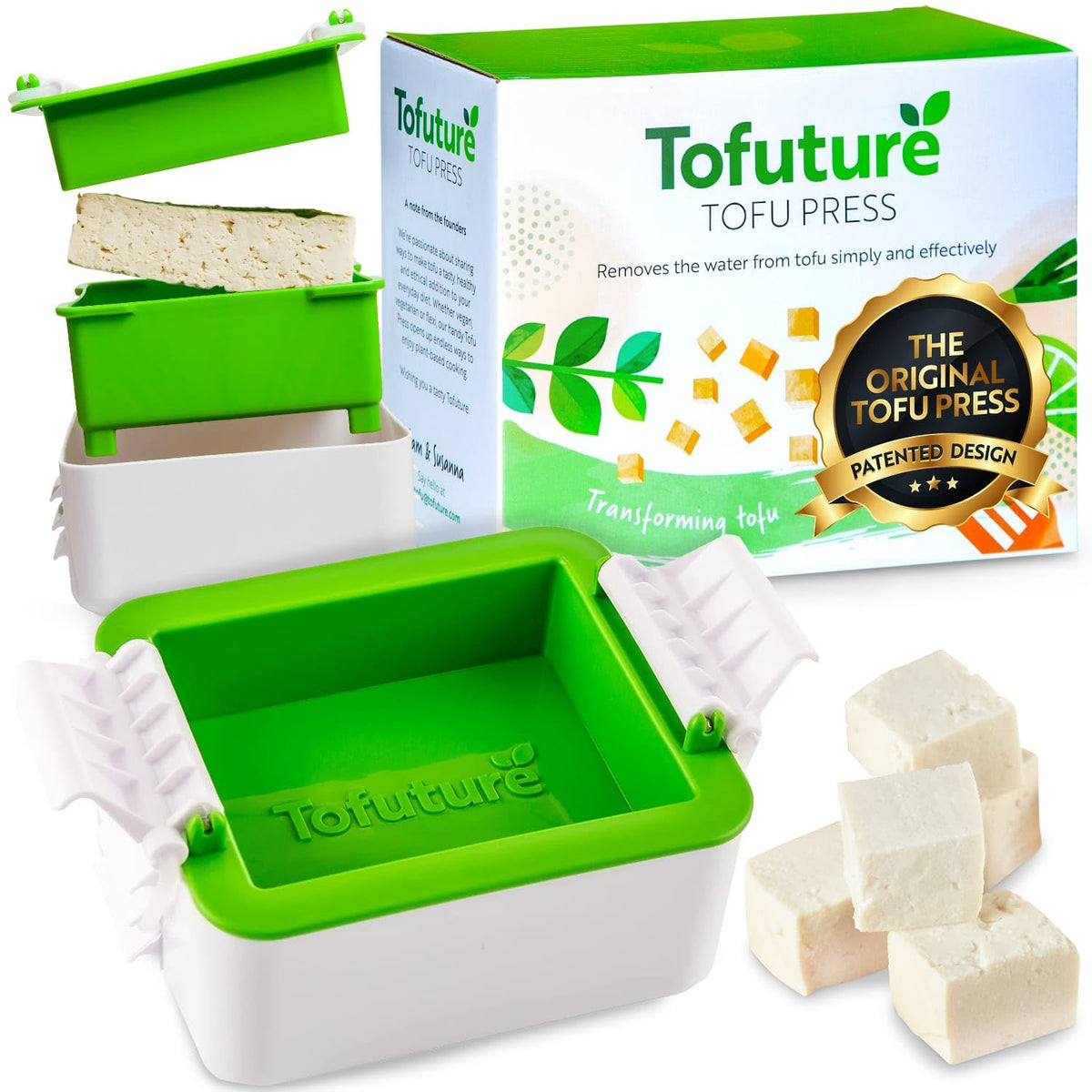 Tofuture Tofu Press original design shown for consistent results and clean operation