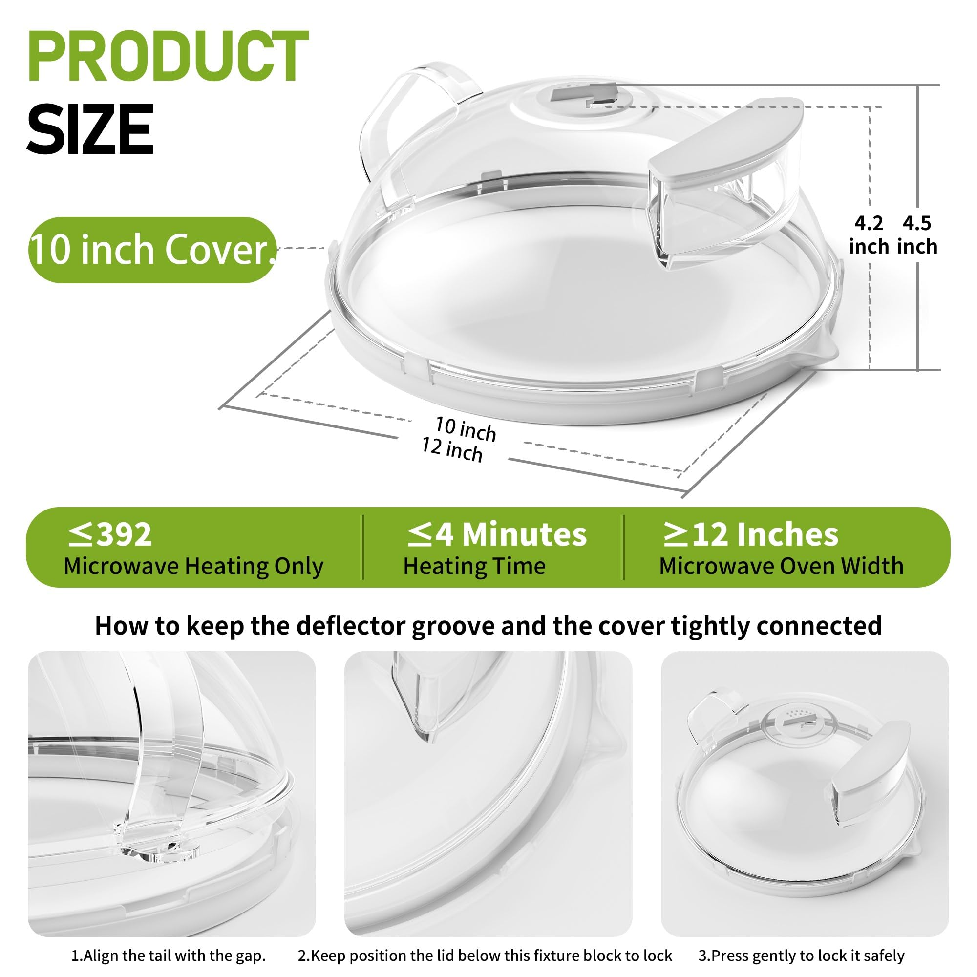 TOFWOF clear lid with heat-retention design keeps foods moist during heating.
