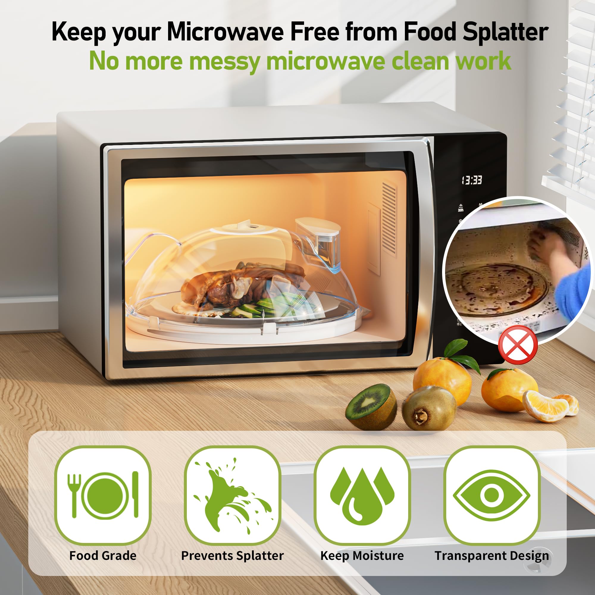 TOFWOF kitchen gadget cover fits most bowls and plates for versatile use.