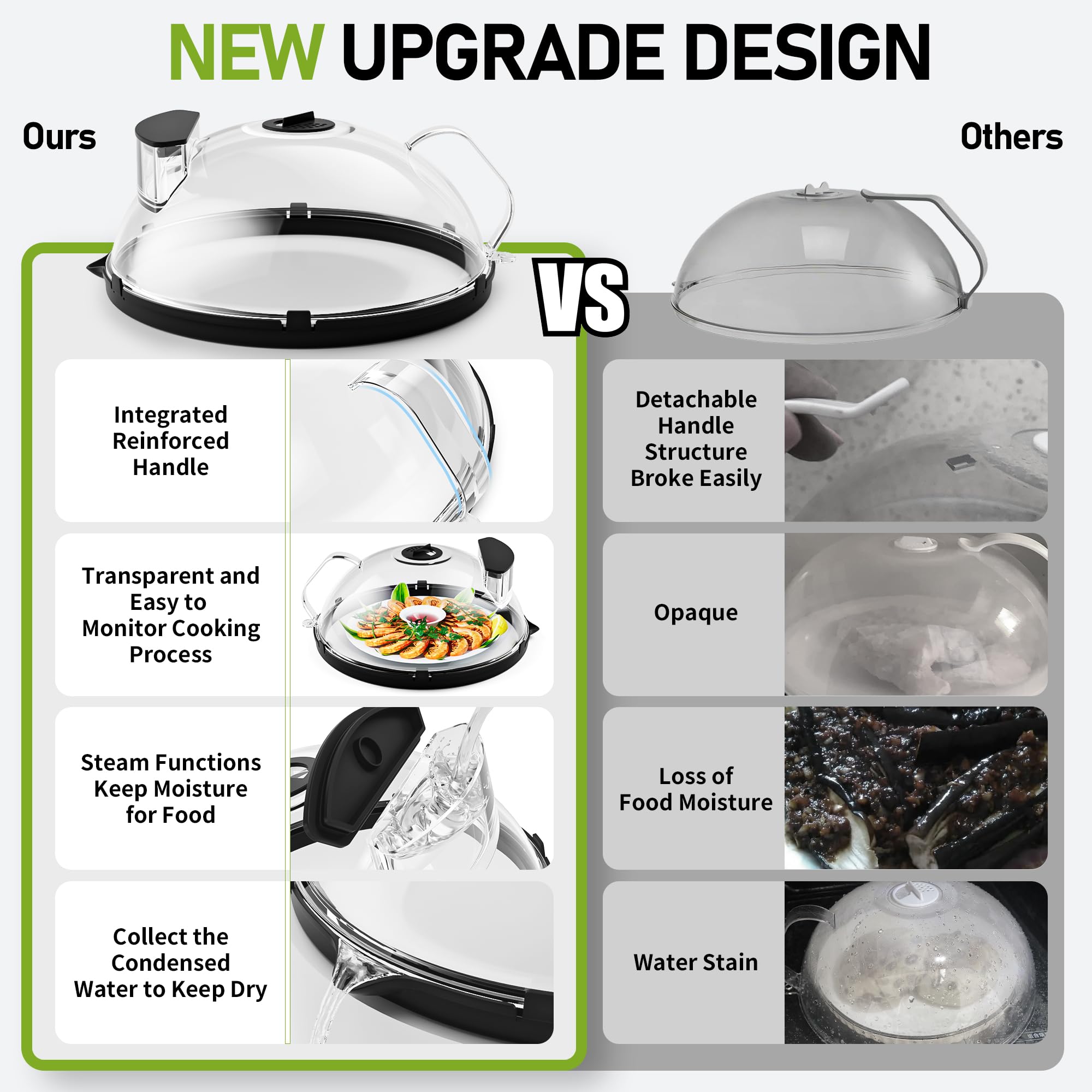TOFWOF cover with water steamer maintains moist reheated meals