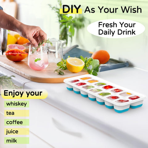 Tohsssik ice cube tray designed for freezer-friendly, space-saving storage.