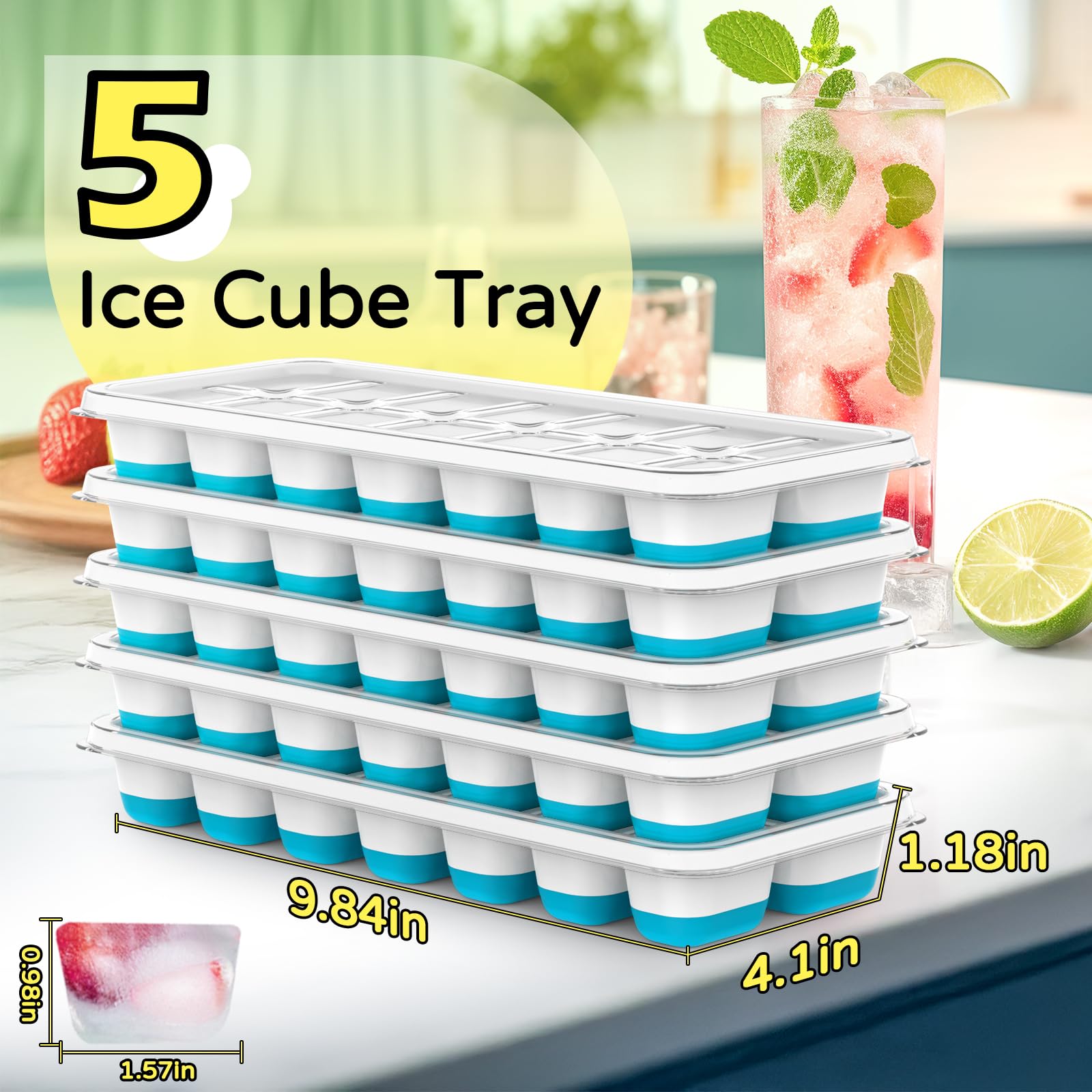 Tohsssik silicone ice tray releasing cubes easily for smooth, quick refreshments.