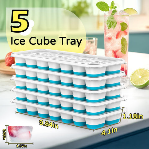 Tohsssik silicone ice tray releasing cubes easily for smooth, quick refreshments.