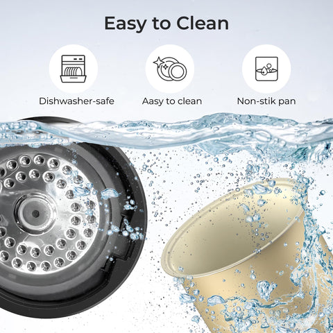 TOKIT ceramic nonstick inner pot for easy cleaning and food release.