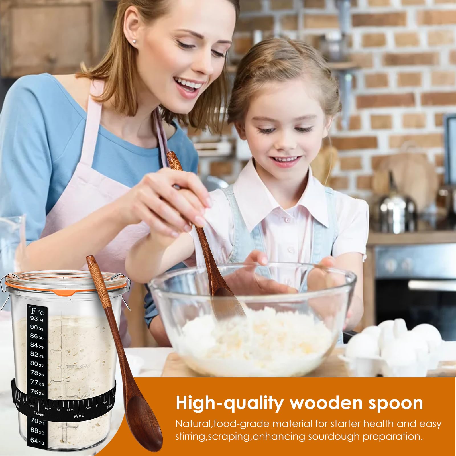 TOKPELA Sourdough starter jar temperature stickers help monitor warmth