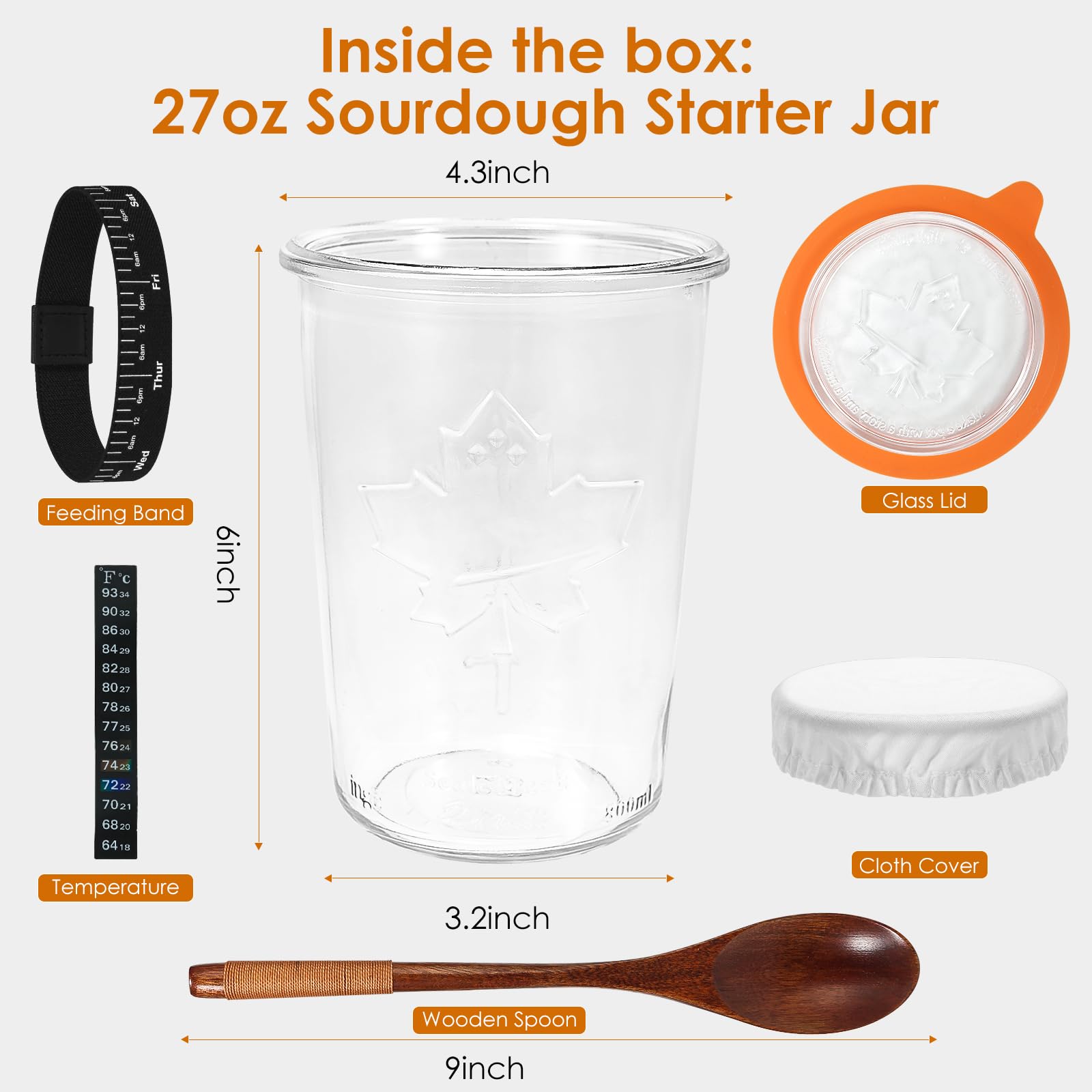 TOKPELA Sourdough starter jar wooden spoon for precise mixing