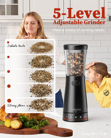 TOMEEM electric grinder with large capacity reduces frequent refills.
