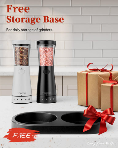 TOMEEM kitchen grinder set shown on a tidy counter for easy access.