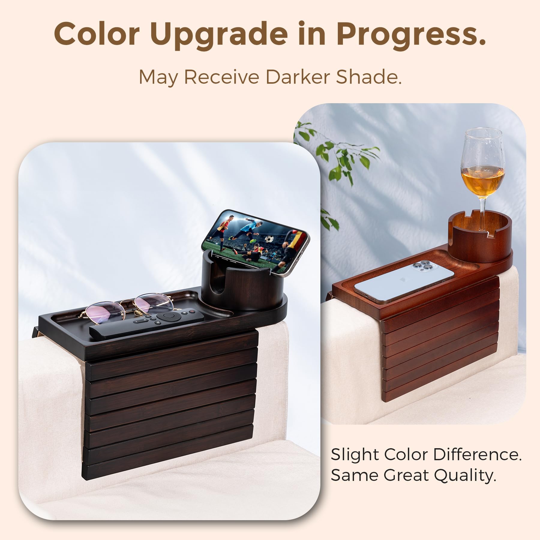Tomlyop tray features anti-slip padding to prevent sliding on couches