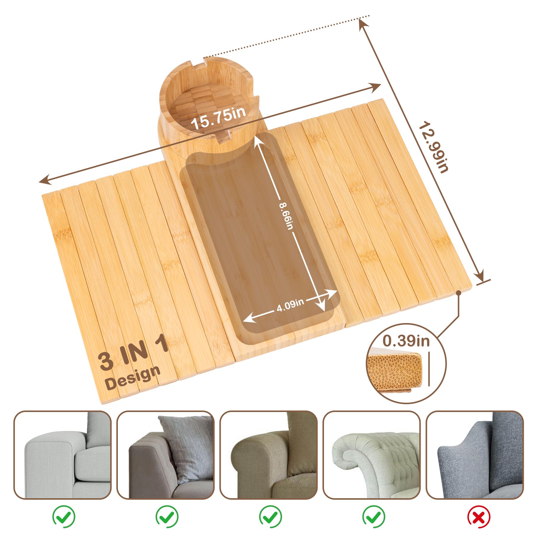 TOMLYOP arm tray shows 360° rotation for flexible drinks placement.