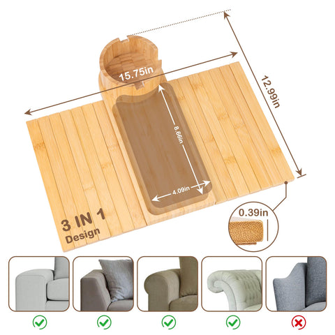 TOMLYOP arm tray shows 360° rotation for flexible drinks placement.