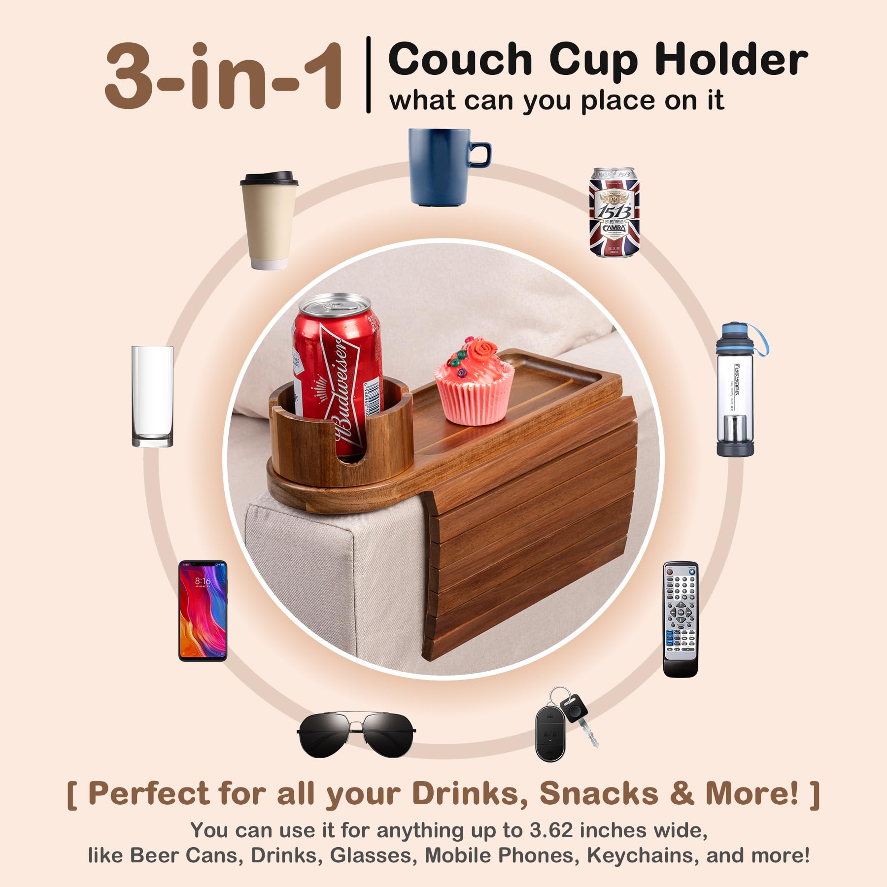 Gift-ready TOMLYOP couch tray suitable for housewarmings and holidays.