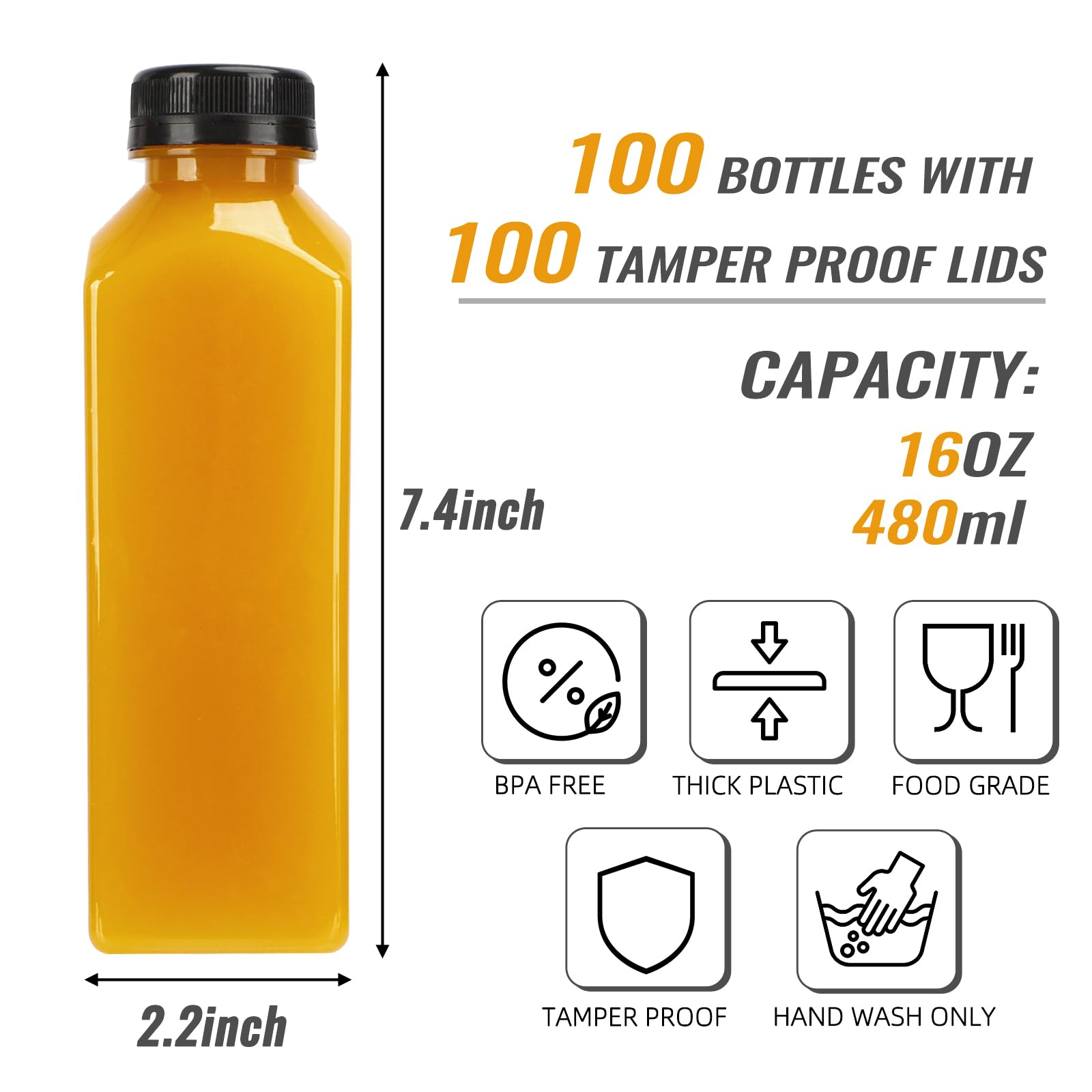 TOMNK 16oz bottles with funnel for easy filling and labeling