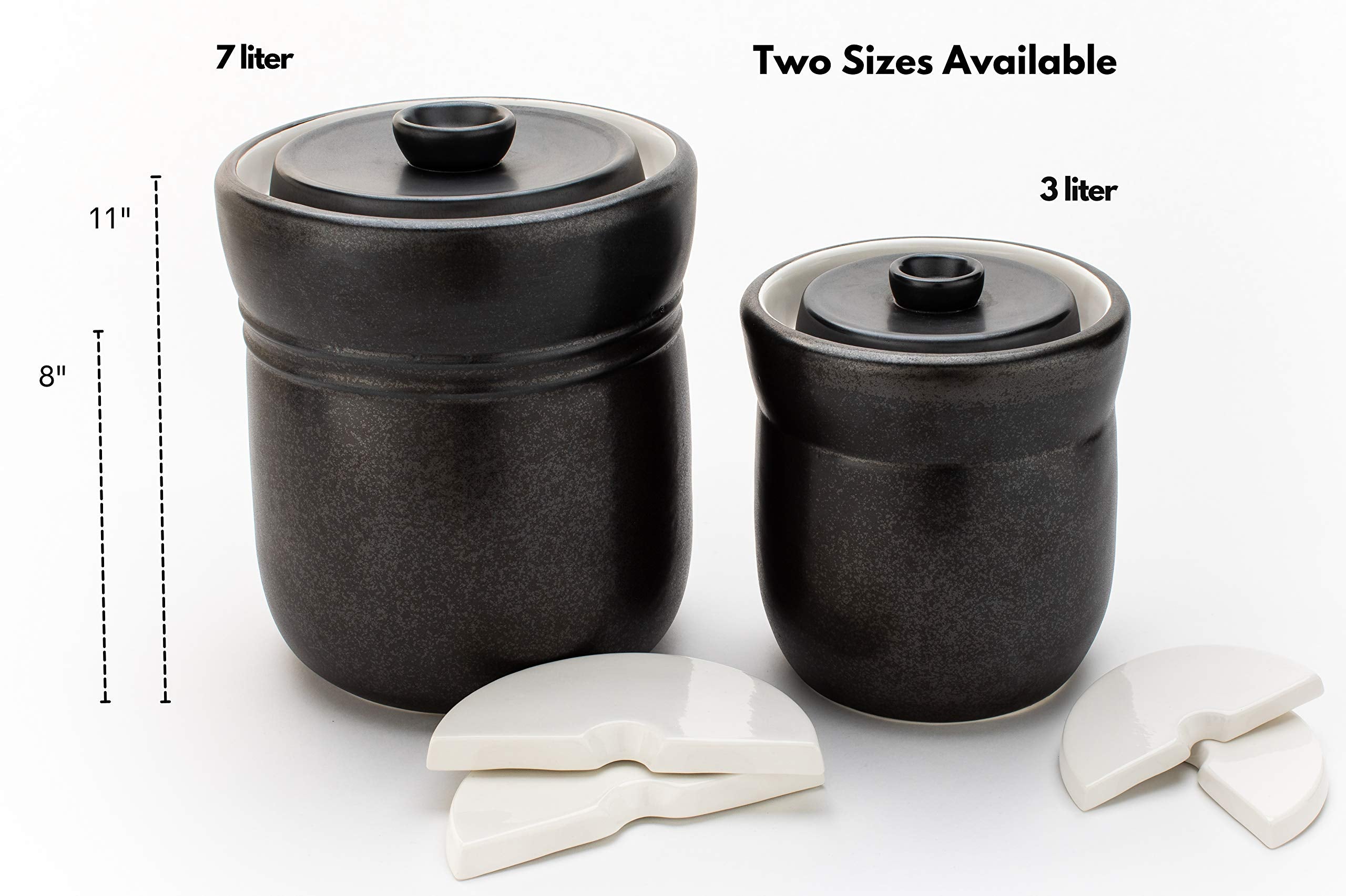 TOMO 3L crock capacity fits multiple cabbages for sauerkraut
