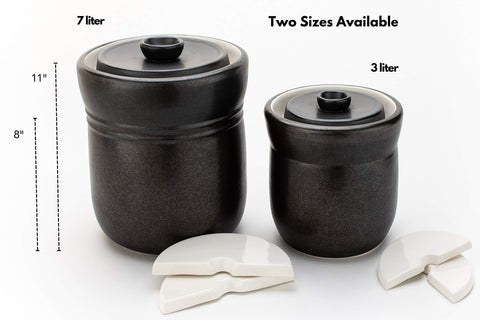 TOMO 3L crock capacity fits multiple cabbages for sauerkraut