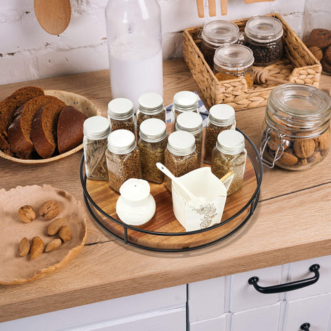 Tomoaza kitchen organizer on countertop makes serving easier and neater.