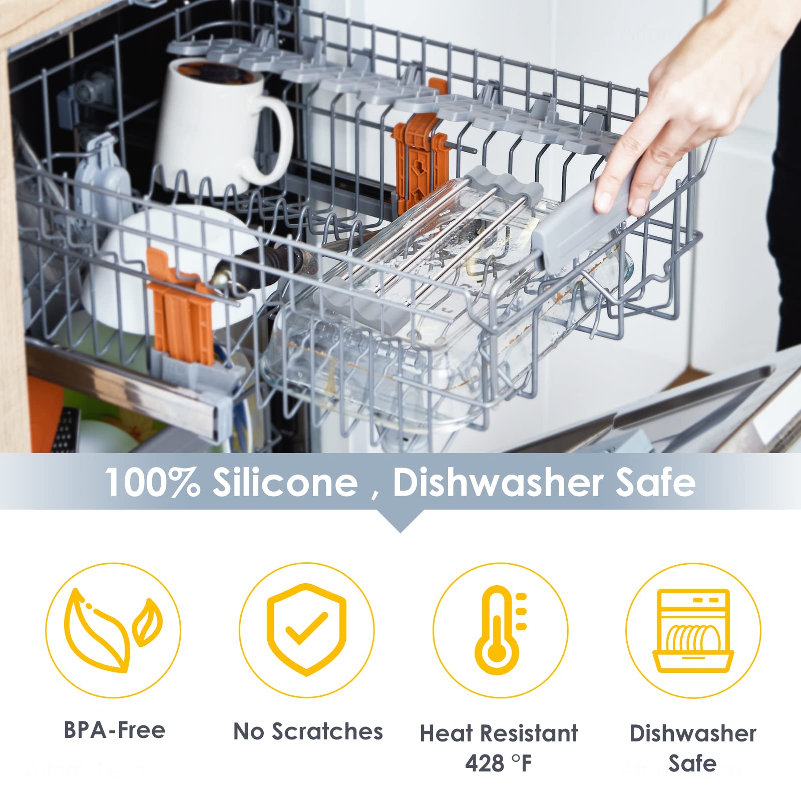 Tomorotec dual-rack setup can act as a trivet for baking pans.