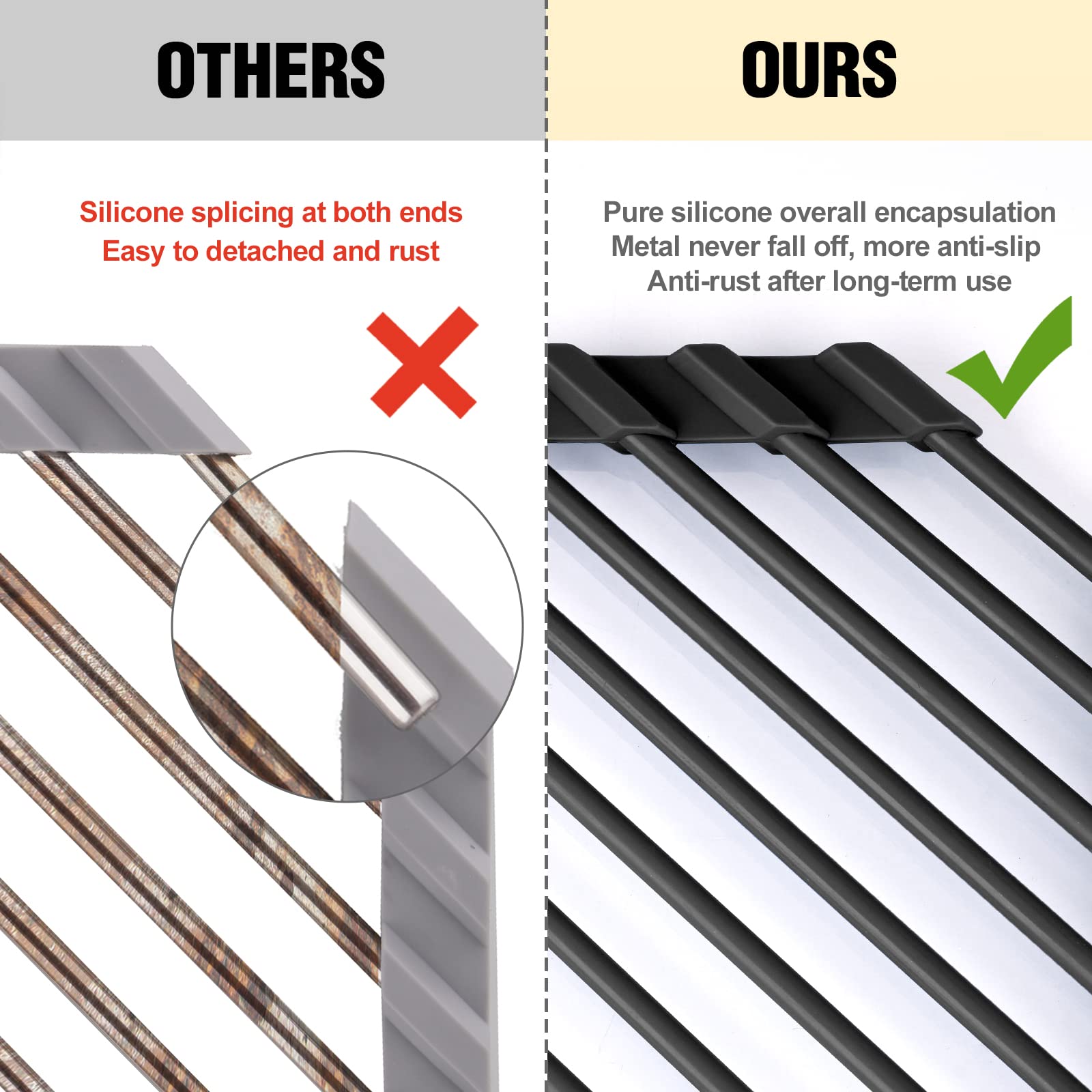 Tomorotec over-sink drying rack saves counter space while air drying plates.