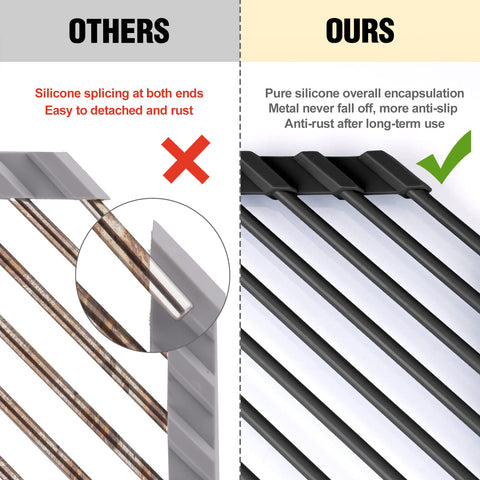 Tomorotec over-sink drying rack saves counter space while air drying plates.