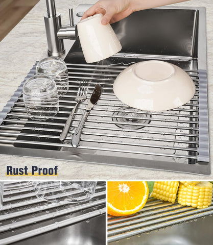 Tomorotec roll-up rack folded for compact storage and easy cleanup