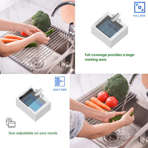 Tomorotec silicone-edge rack protects delicate dishes during drying.