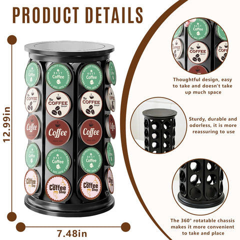 Tomshub K-Cup Holder scratch-resistant black finish blends with modern kitchens.