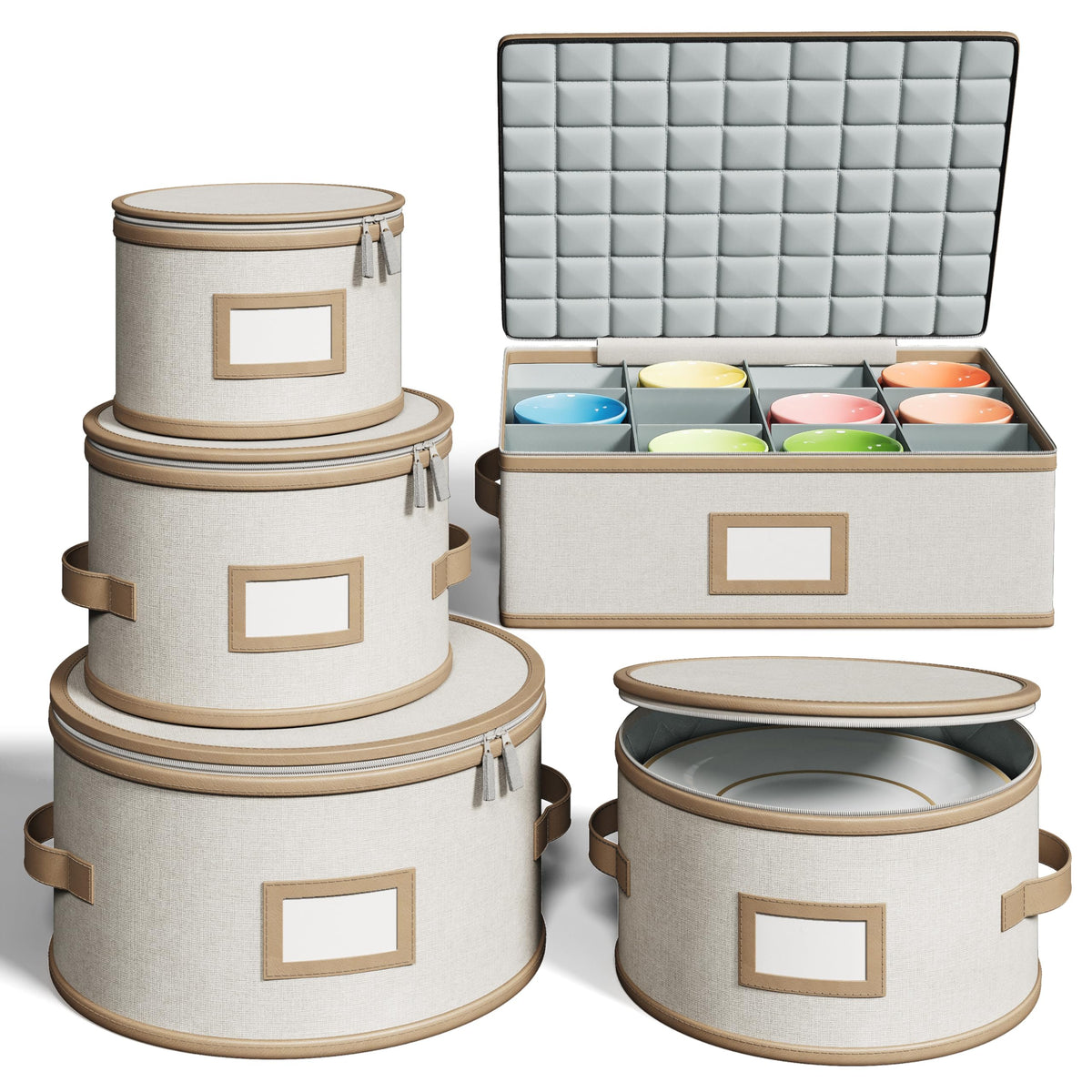 TomVista hard shell china storage plate container keeps plates organized and protected during moves.