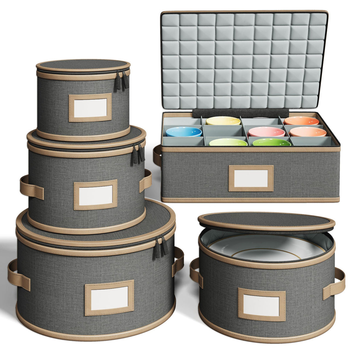 TomVista hard-shell storage full set protecting dinnerware during moving