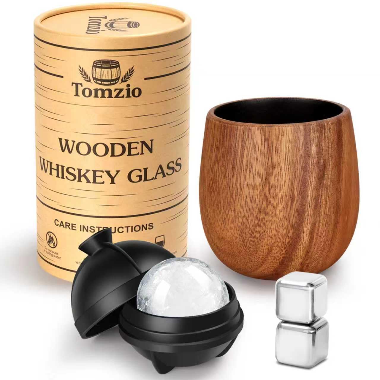 Tomzio charred wooden bourbon glass 11oz highlights premium craftsmanship and aroma