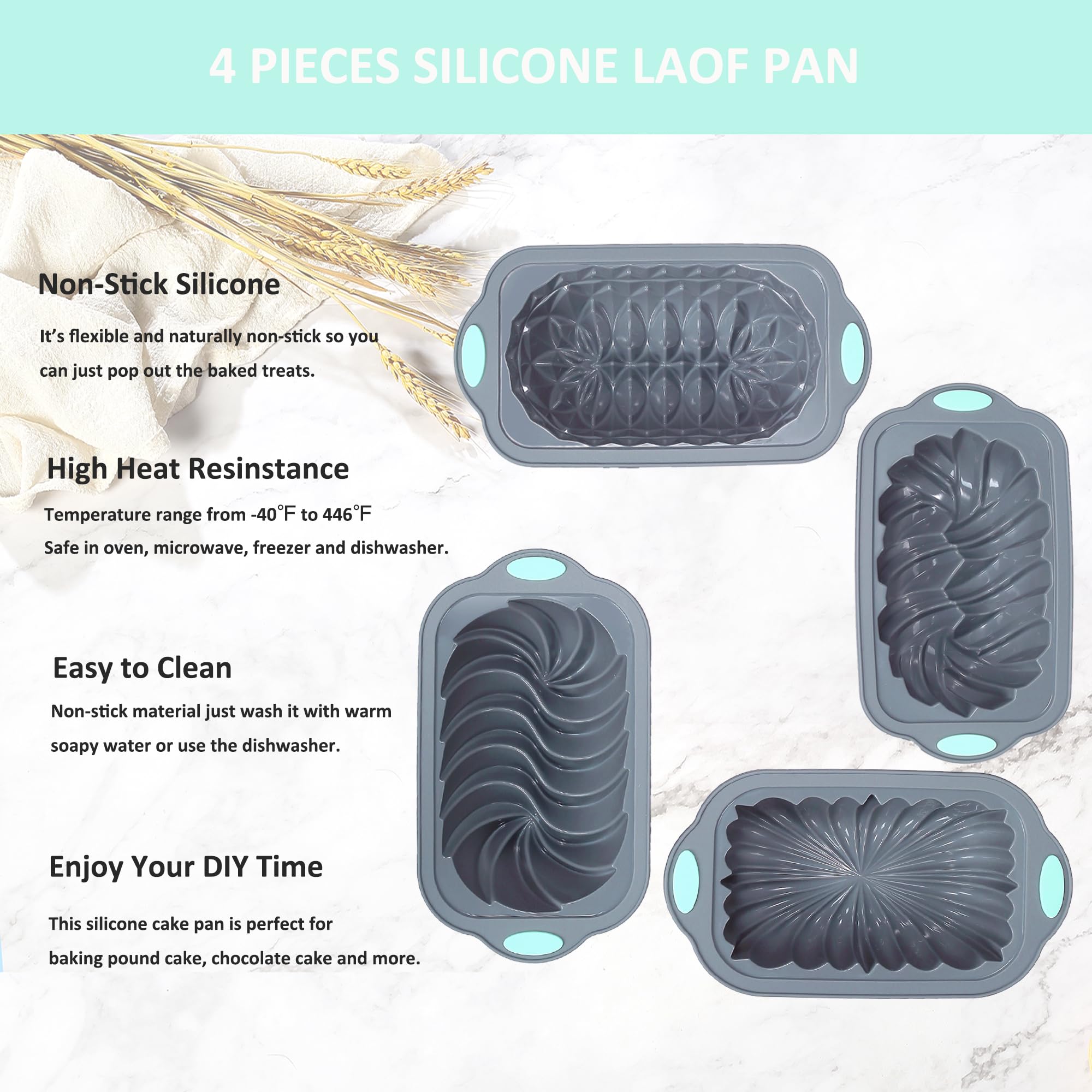 Tongjude grey silicone bakeware collection ready for oven