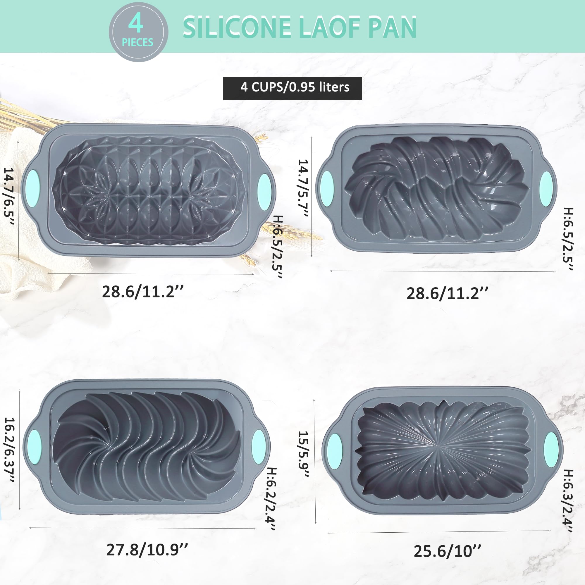 Tongjude loaf pans with unique shapes for elegant bread presentation