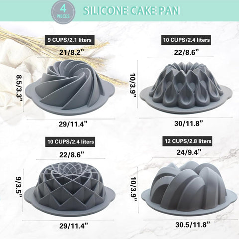 Tongjude 12-cup silicone fluted cake pan, versatile for breads and cakes.