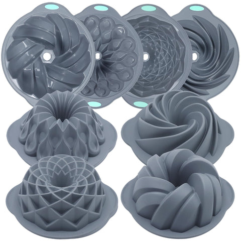 Tongjude 9-cup silicone fluted cake pan, non-stick for easy release.