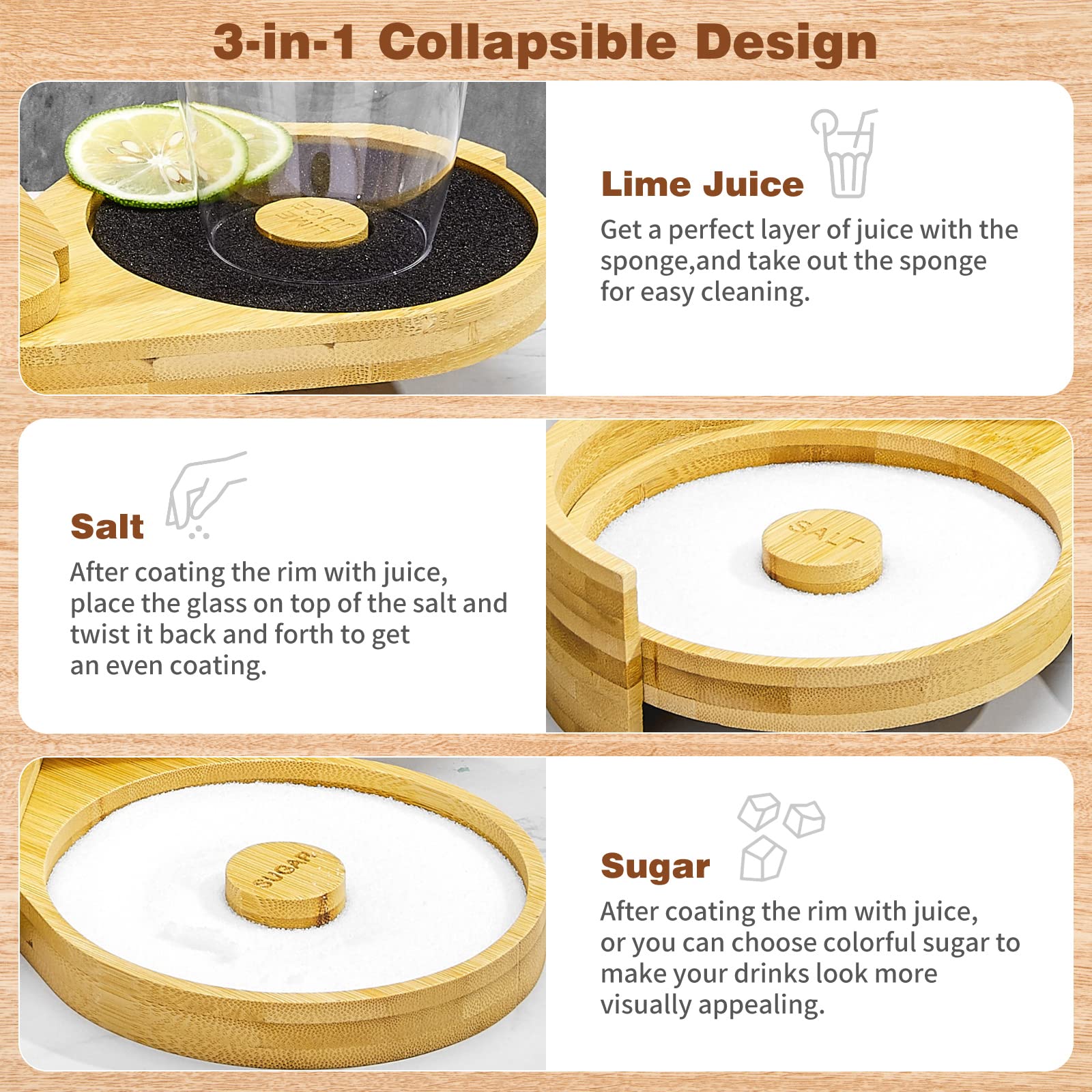TonJin labeled trays highlight separate compartments for salt, sugar, and lime juice.