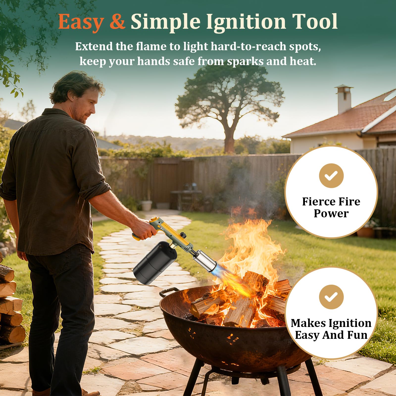 TONYFUL Heavy-Duty zinc alloy torch endures rugged use and heat exposure