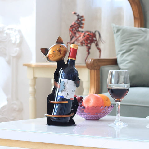 Tooarts cat shaped wine holder chic retro style elevates any room.
