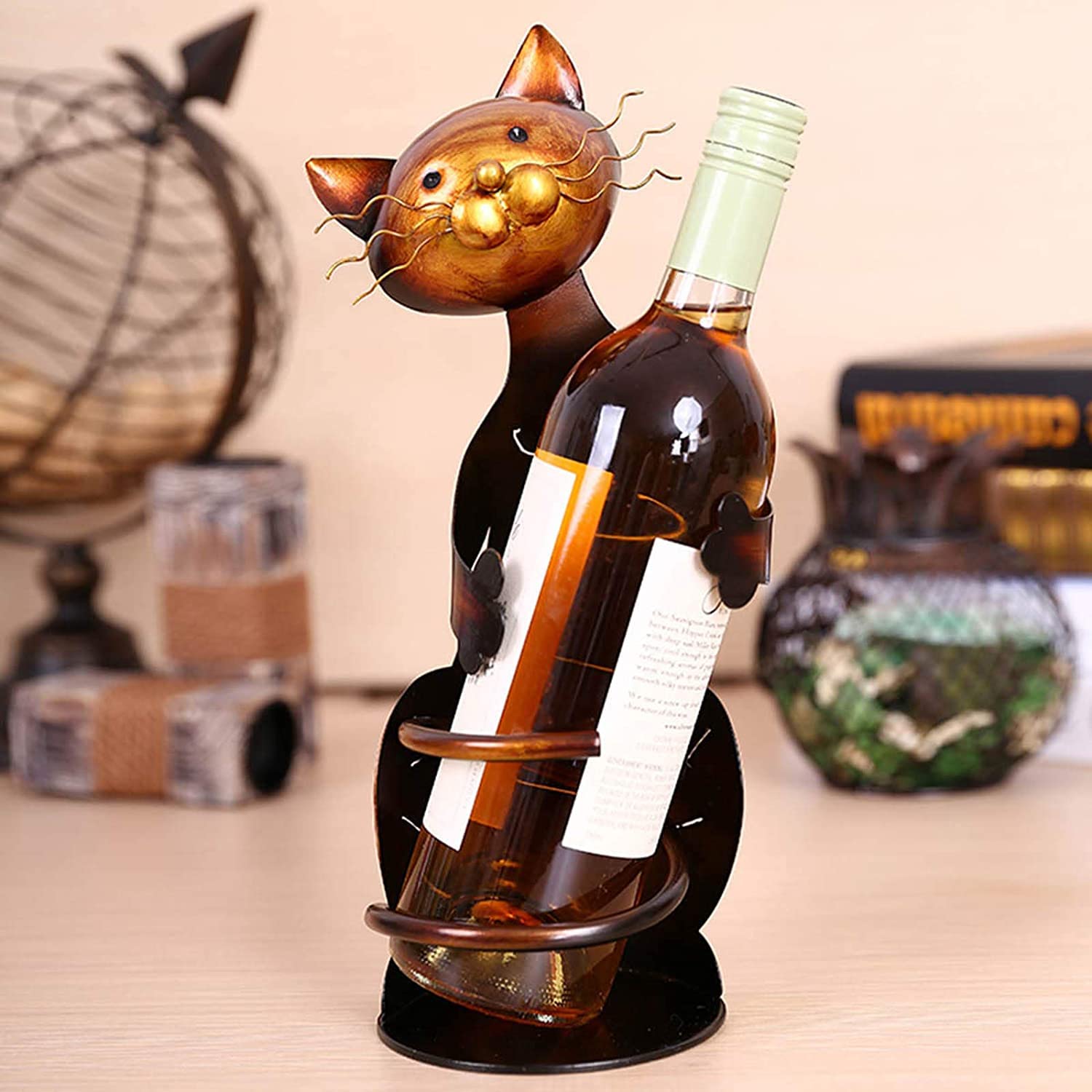 Tooarts cat shaped wine holder gift idea for cat lovers and wine fans.