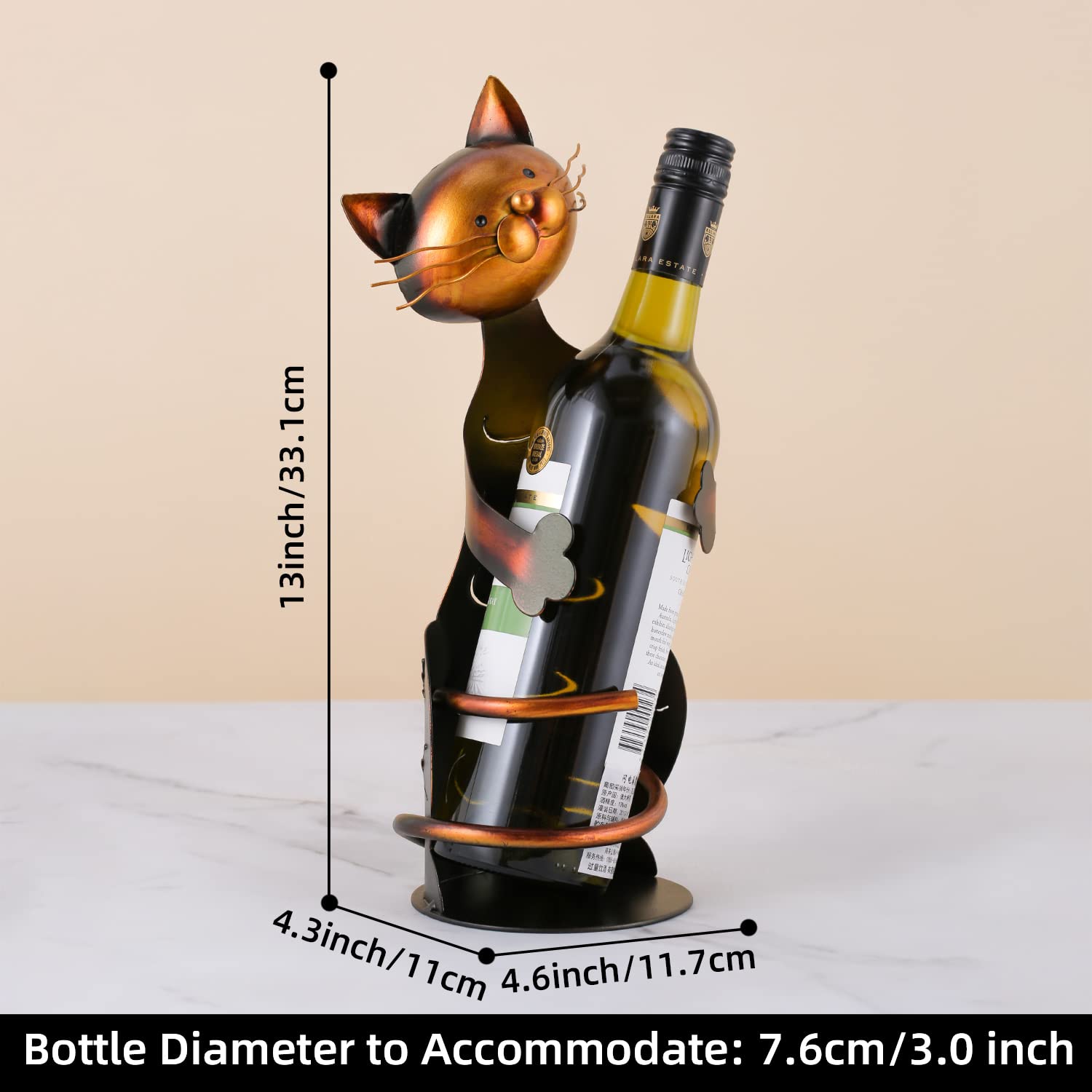 Tooarts cat shaped wine holder paws embrace, secure bottle grip and artful detail.