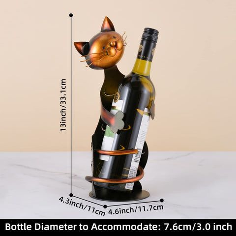 Tooarts cat shaped wine holder paws embrace, secure bottle grip and artful detail.