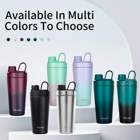 TOOFEEL insulated bottle with carrying strap for portable workouts.