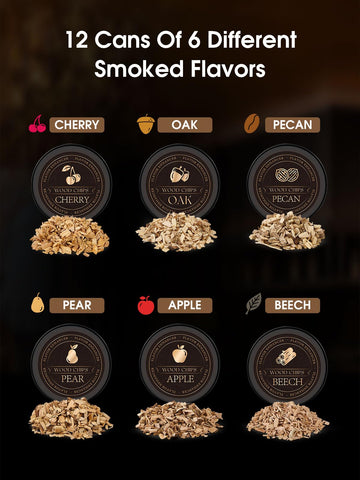TOOKEBEEGO six-flavor wood chips pack adds natural smoky notes to drinks.