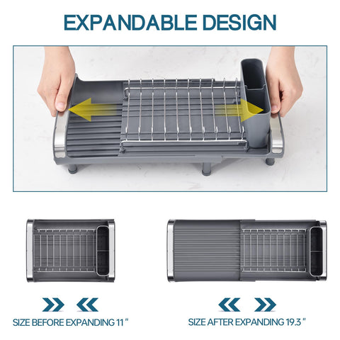 TOOLF dish drainer folded for compact storage on counter.