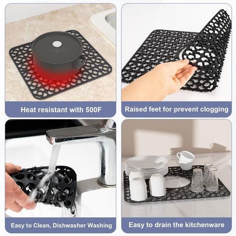TOOVEM dish-drying silicone mat protecting delicate dishes.