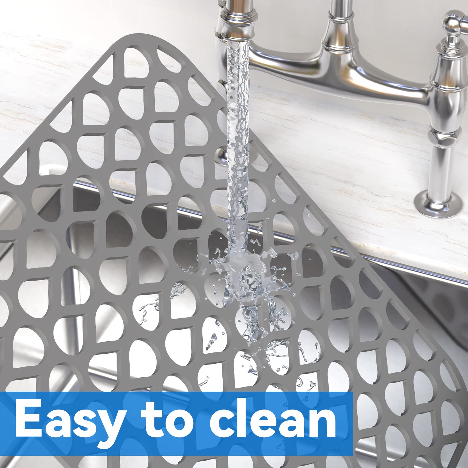 TOOVEM silicone sink mat is dishwasher-safe for easy cleaning