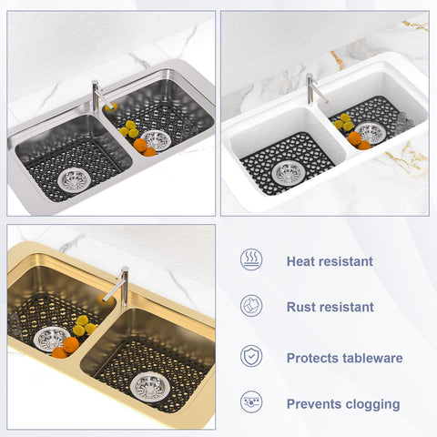 TOOVEM reusable silicone sink mat easy to clean after use.